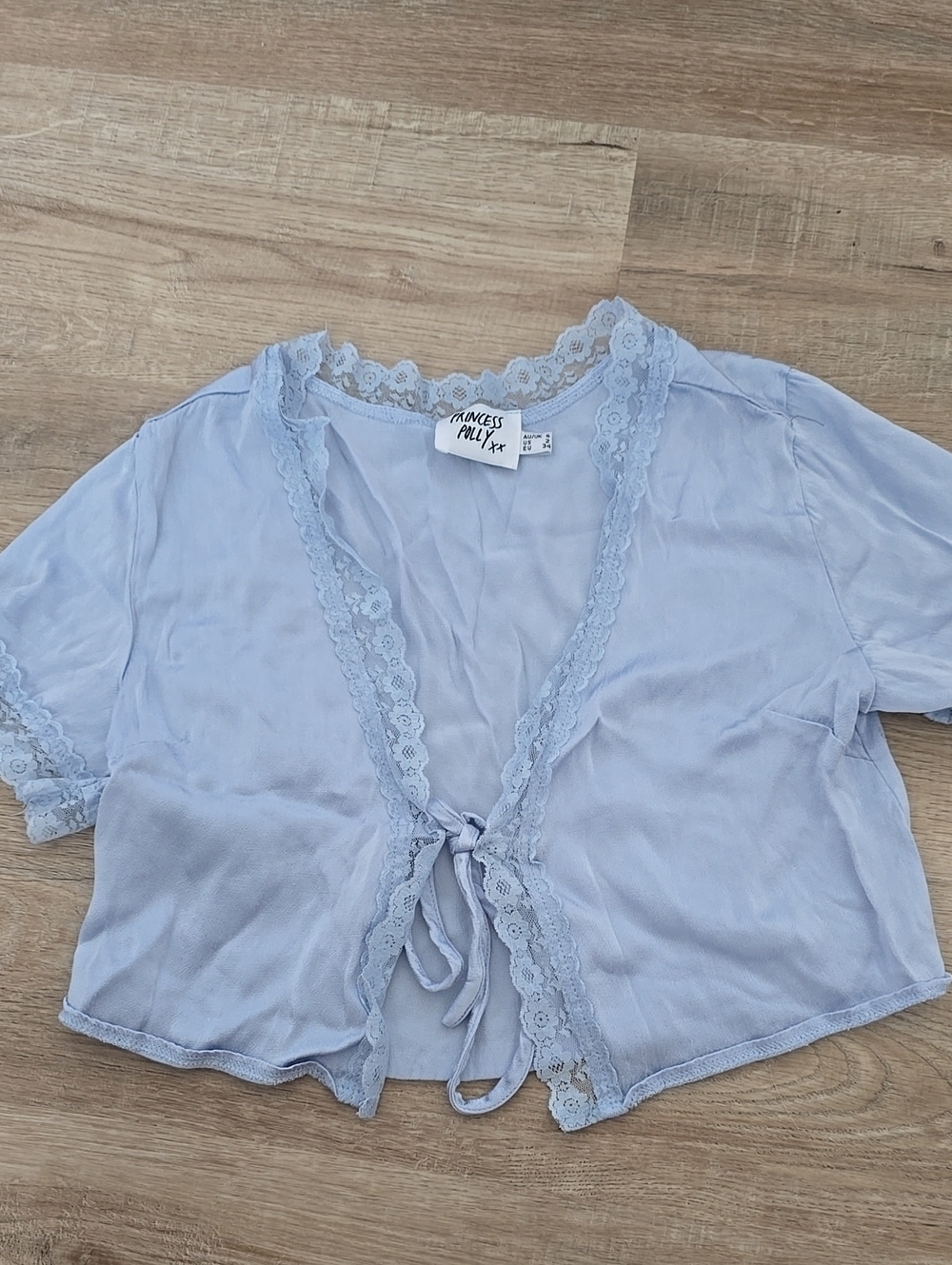 Princess Polly Light Blue Satin Top